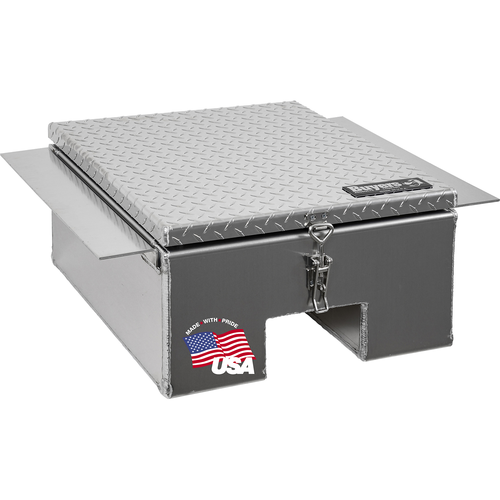 Buyers Products, 24x32x12in.-Frame Semi Truck Tool Storage Battery Box, Width 22 in, Material Aluminum, Color Finish Diamond Plate Silver, Model# 1705381